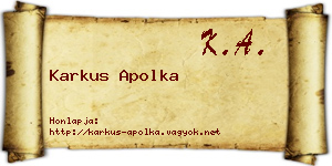 Karkus Apolka névjegykártya